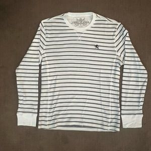 Express Men’s Thermal Waffle Striped Base Layer Long Sleeve Shirt Size XL.